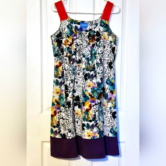 Simply Vera Vera Wang Multicolor Printed Dress Size: 6 - Picture 2 of 5